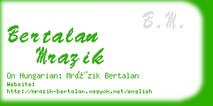 bertalan mrazik business card